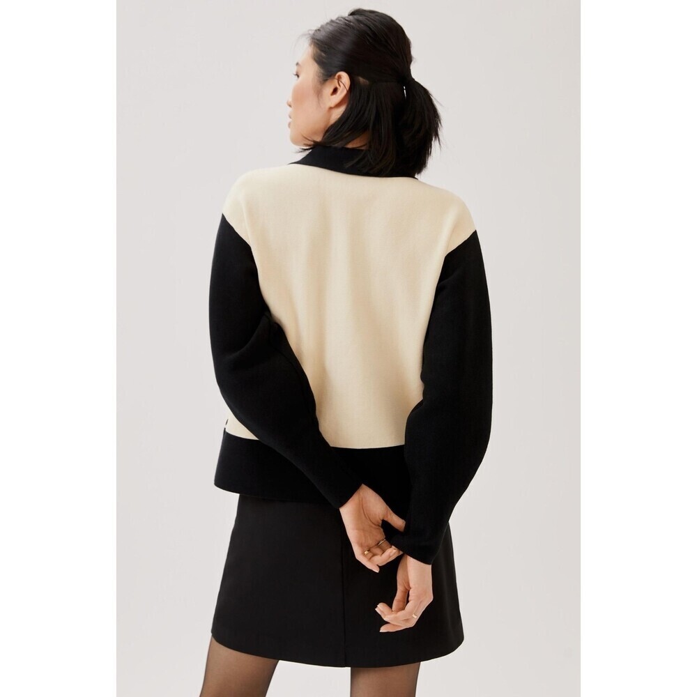 Anthropologie Colorblock Snap-Front Long Sleeve Sweater Cardigan Jacket (NWT) - Picture 4 of 13